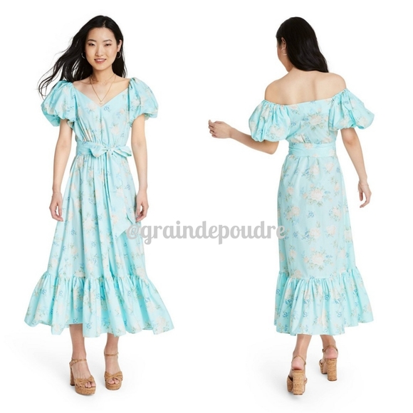 Rare! πHPπ LoveShackFancy Estelle Target Blue Puff Dress - Picture 3 of 12